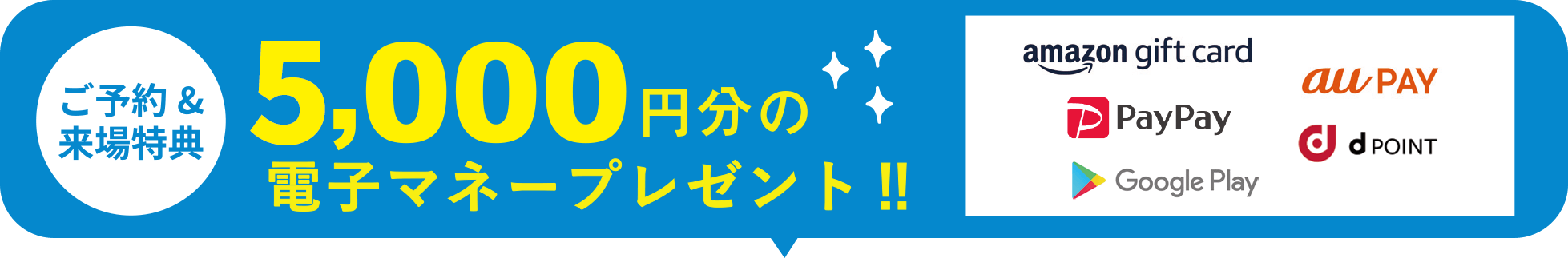 5,000円分の電子マネープレゼント！